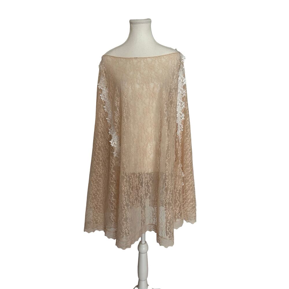 Handmade Lace Poncho from Vintage Lace - Picture 8 of 9